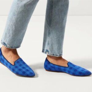 NWOB Rothy’s Lazuli Gingham Pointed Loafer Limited Edition Sz 10 💙🤍